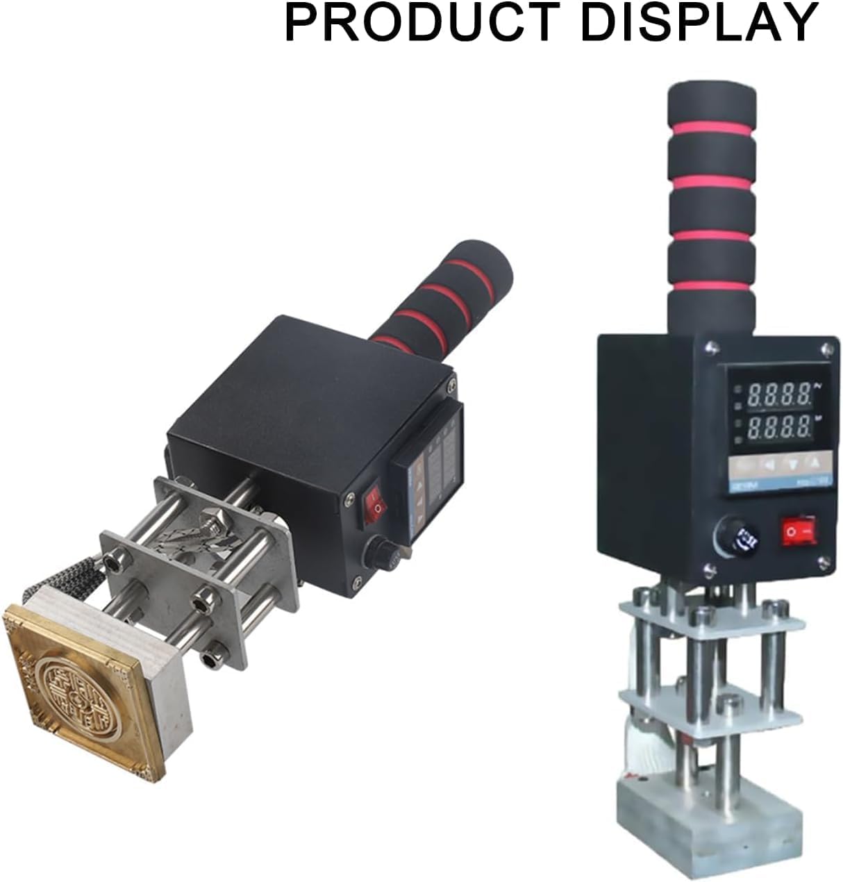 Embossing Machine, 110V 500W Handheld Portable Hot Stamping Branding, Machine Heat Press Digital Leather Tool, Paper Wood Custom Logo Food Foil Stamp Printer (Precise Location 10-13cm)