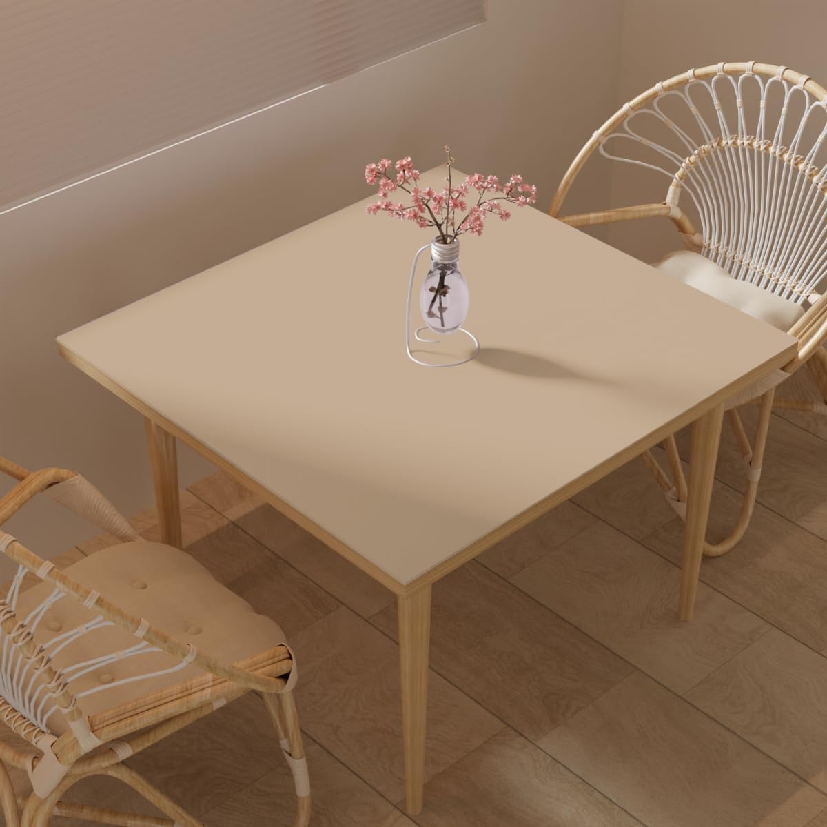 Table Pad - Used for Square Table Waterproof and Easy to Clean Good Flatness Easy to Used for Dining Table(Light Brown+Gray 46x46)