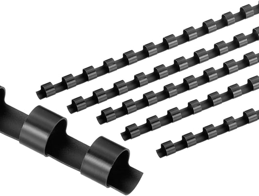 PATIKIL 8mm (5/16") Plastic Binding Combs, 50 Pcs 21 Rings Comb Binding Spines 40 Sheet Capacity Letter Size for Binding Paper Sheets, Black