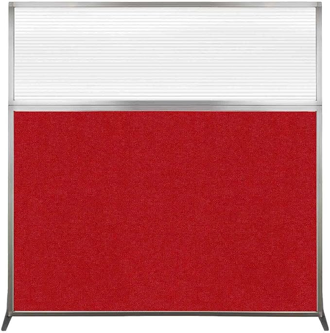 Versare Hush Screen Portable Room Divider | Workstation Wall Divider | Freestanding Privacy Hush Panels | Clear Fluted Windows | Fabric Office Divider Screen | Great for Room Separation