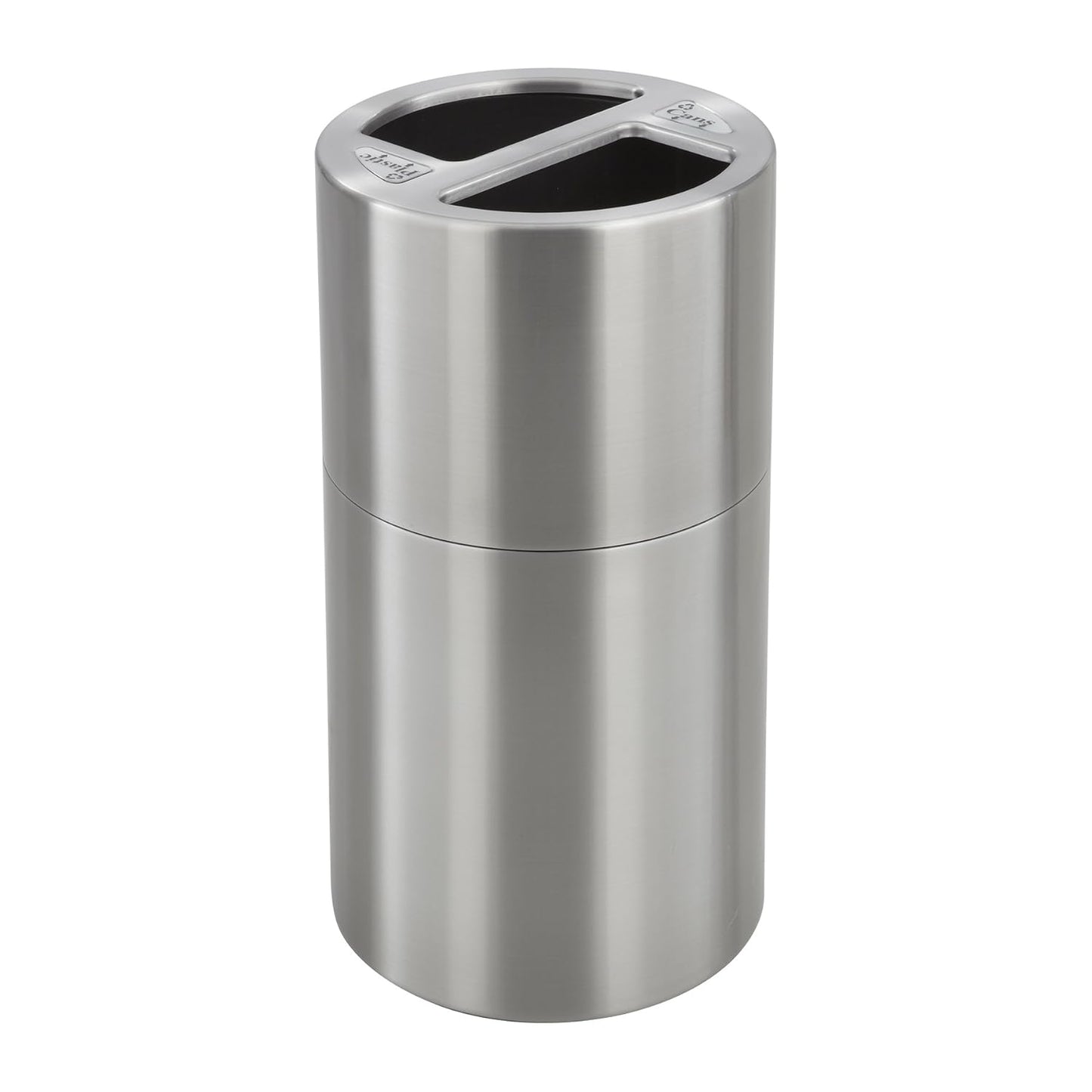 Safco Trash Can Recycling Bin Combo, 30 Gallon Indoor Kitchen Use, Stainless Steel Contemporary, Silver