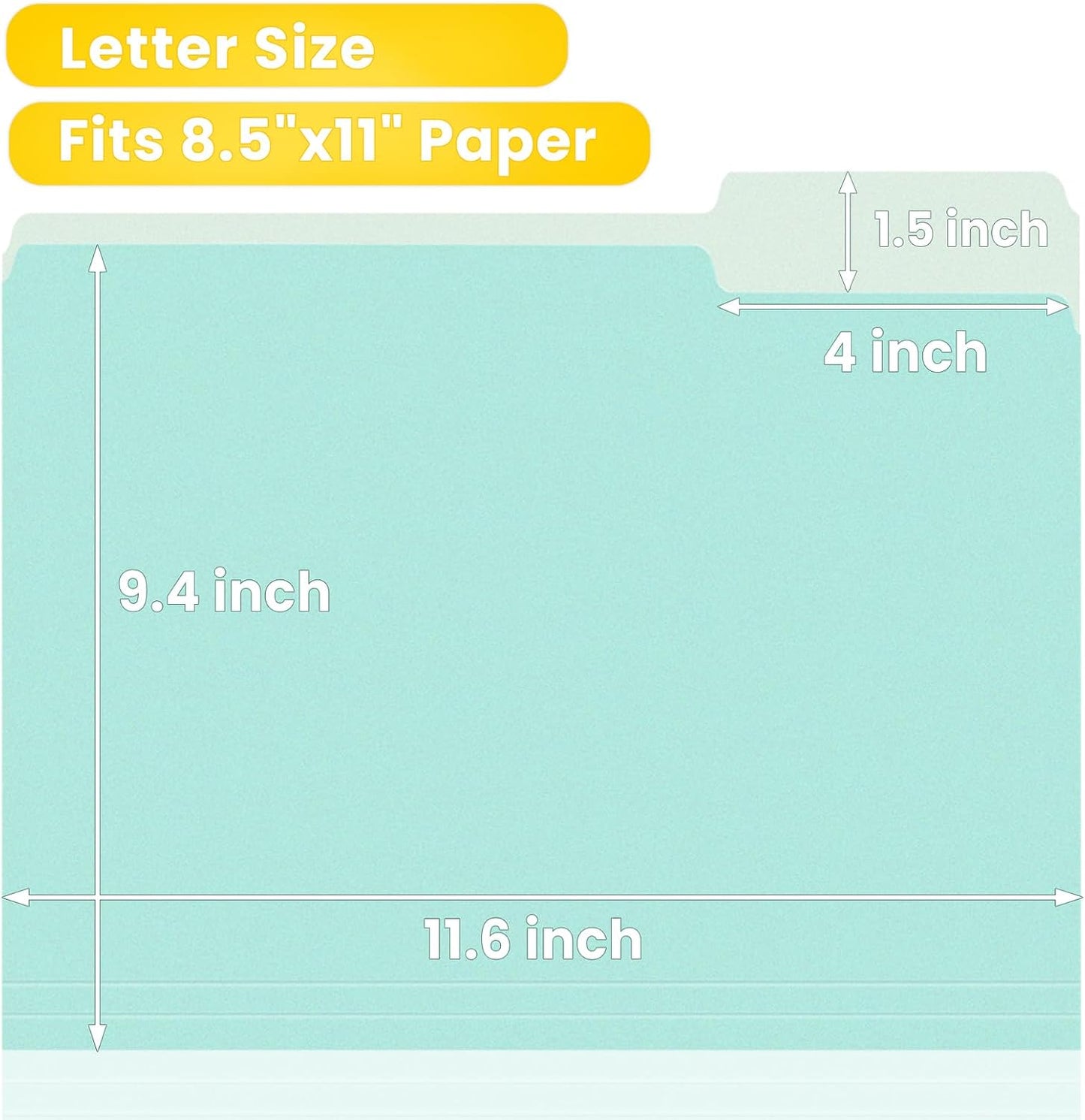 SUNEE File Folders, 100 Pack Manilla Folders 8.5 x 11, 10 Colors Folder Office Organization Home School Folders for Documents Files Paper