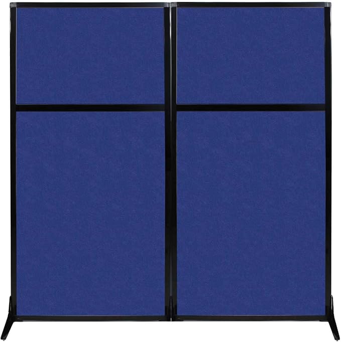 Versare Office Workstation Screen | Portable Wall Divider | Modern Cubicle | Freestanding Privacy Screen | Flexible Work Space | 2 Panels | 66" Wide x 70" Tall Blue SoundSorb Panels