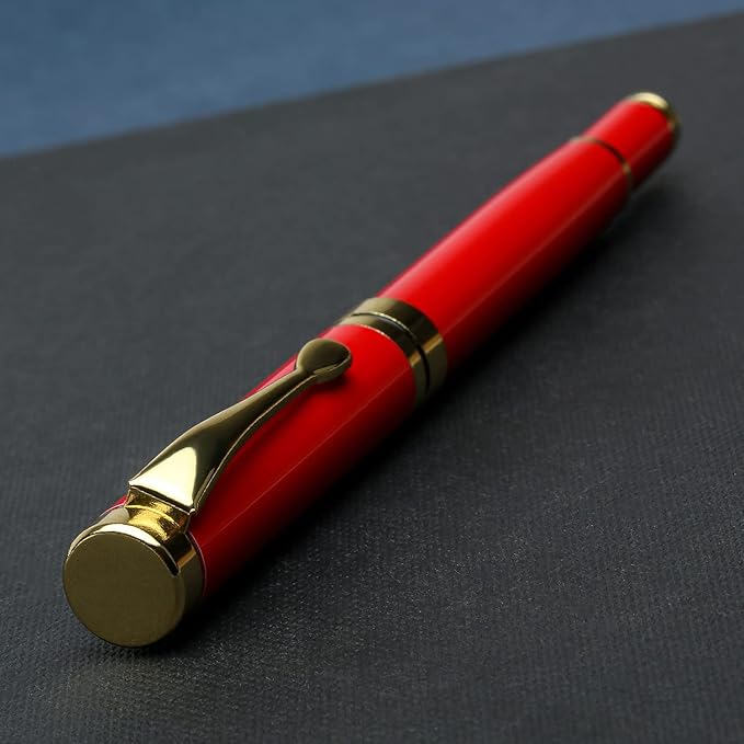 YIVONKA Luxury Ballpoint Pens Best Ball Pen Gift Set for Men & Women Professional Executive Office Nice BallPens Classy Gift Box Ballpoint Black Refill Line width 0.5mm (Red Gold)