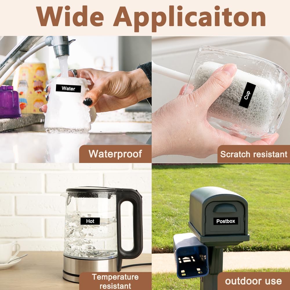 Hehua Tape Tze Tz 6mm 0.23 Laminated Black Compatible for Brother P-Touch TZe-315 TZe315 TZ-315 TZ315 Tape for Ptouch PT D200 D210 D220 D610 H110, 1/4'' x 26.2ft White on Black, 3 Pack