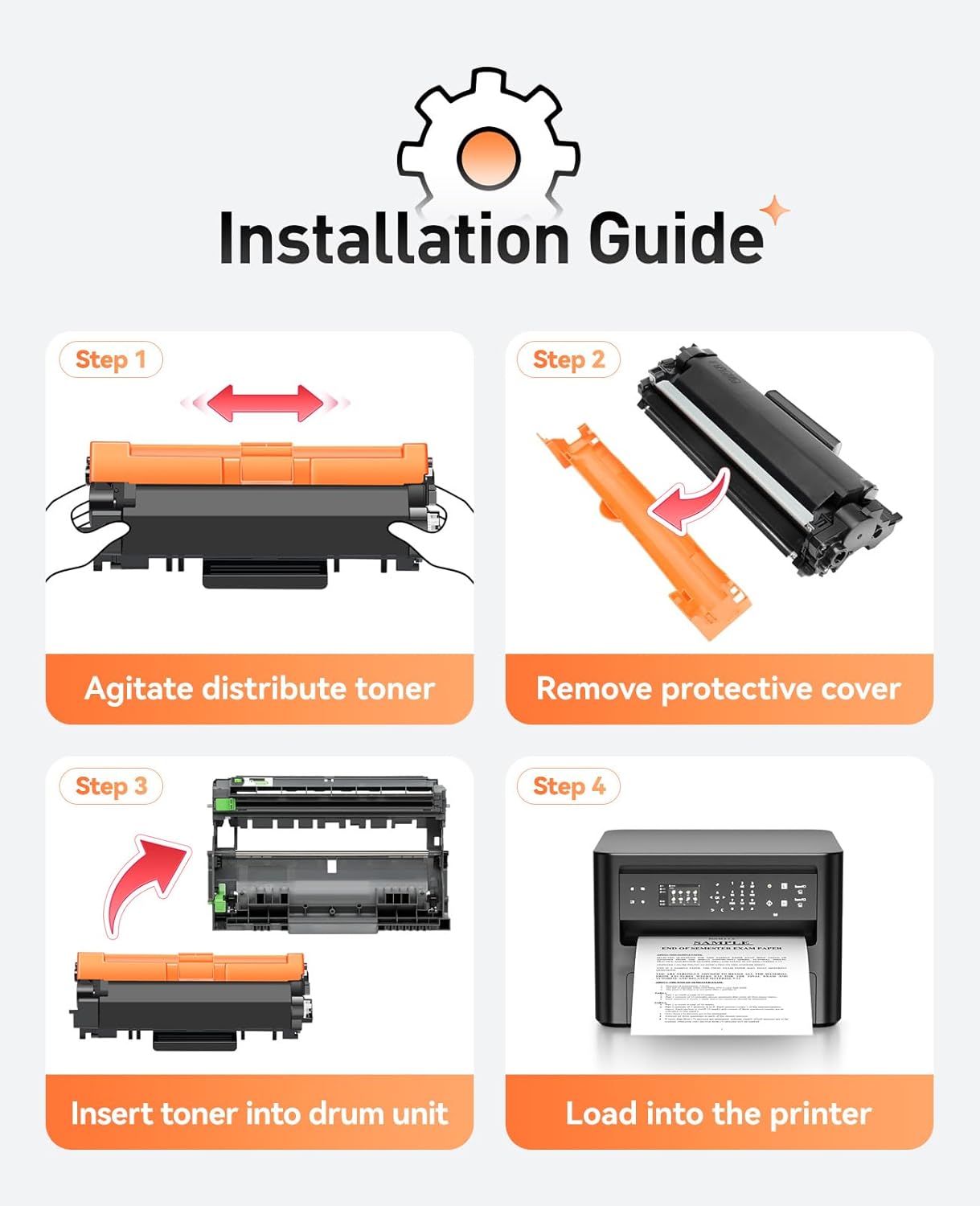 TN760 Toner Cartridge 2-Pack High Yield with Chip Replacement for Brother TN-760 TN-730 Toner Compatible with MFC-L2710DW L2750DW HL-L2350DW L2370DW HL-L2395DW L2390DW DCP-L2550DW MFC-L2690DW Printer
