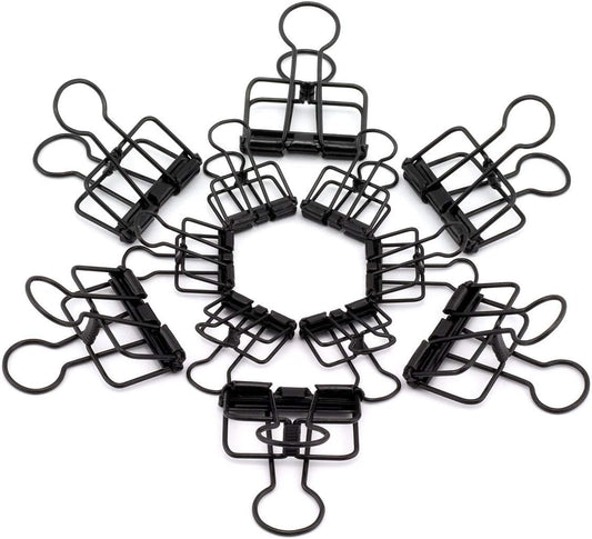 40-Pack Multi-Purpose Metal Wire Binder Clip Set,20pcs 2.25 Inch & 20pcs 1.57 Inch Paper Metal Clips,for Home Office Supplier School Accessories - Black