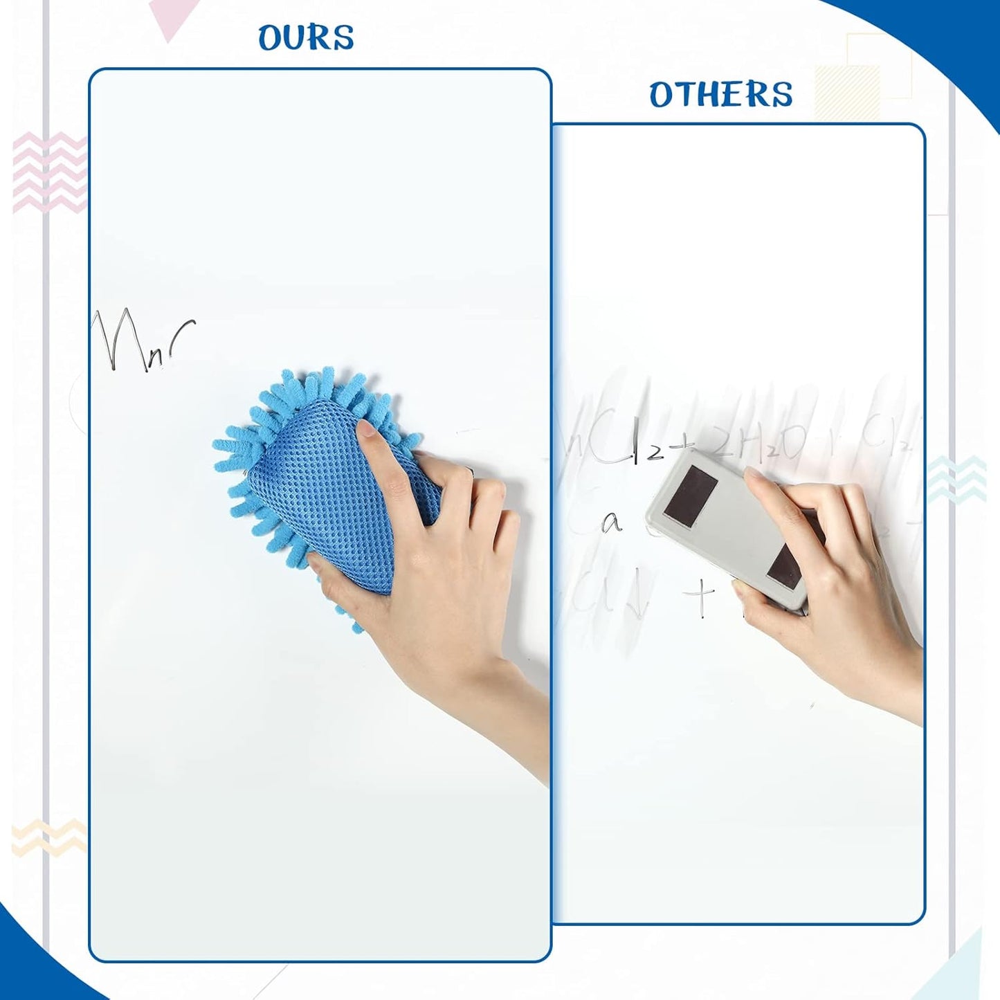 Sherr 18 Pcs Microfiber Shag Magnetic Dry Erase Erasers Washable School Whiteboard Eraser Bulk Colorful White Board Eraser for Chalk Markers Home Classroom Office (Multicolor)