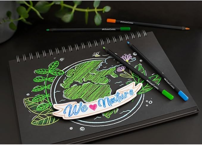 Faber-Castell Black Edition Colored Pencils: 12 Classic