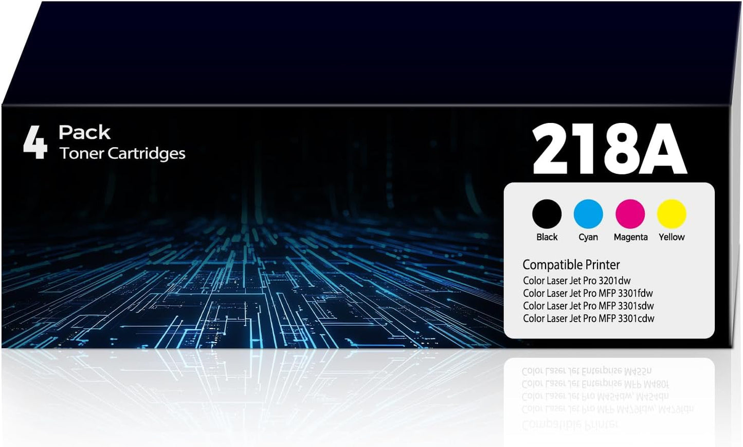 218A Toner Cartridges 3301sdw 3301fdw 3201dw Toner Replacement for HP 218A 218X Toner Cartridge 4 Pack HP218A HP218X With Chip Work for Color Laser Jet Pro 3201dw MFP 3301fdw 3301sdw 3301cdw 3301 3201