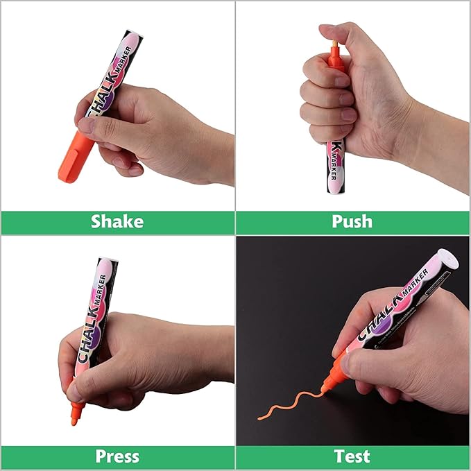 SMOOTHERPRO Liquid Chalk Marker Set 8 Colors 6mm Hightlight Blackboard Colorful Markers for Store Promotion, Menu Board, Art Decoration, Advertisement, Chalkboard (Black)