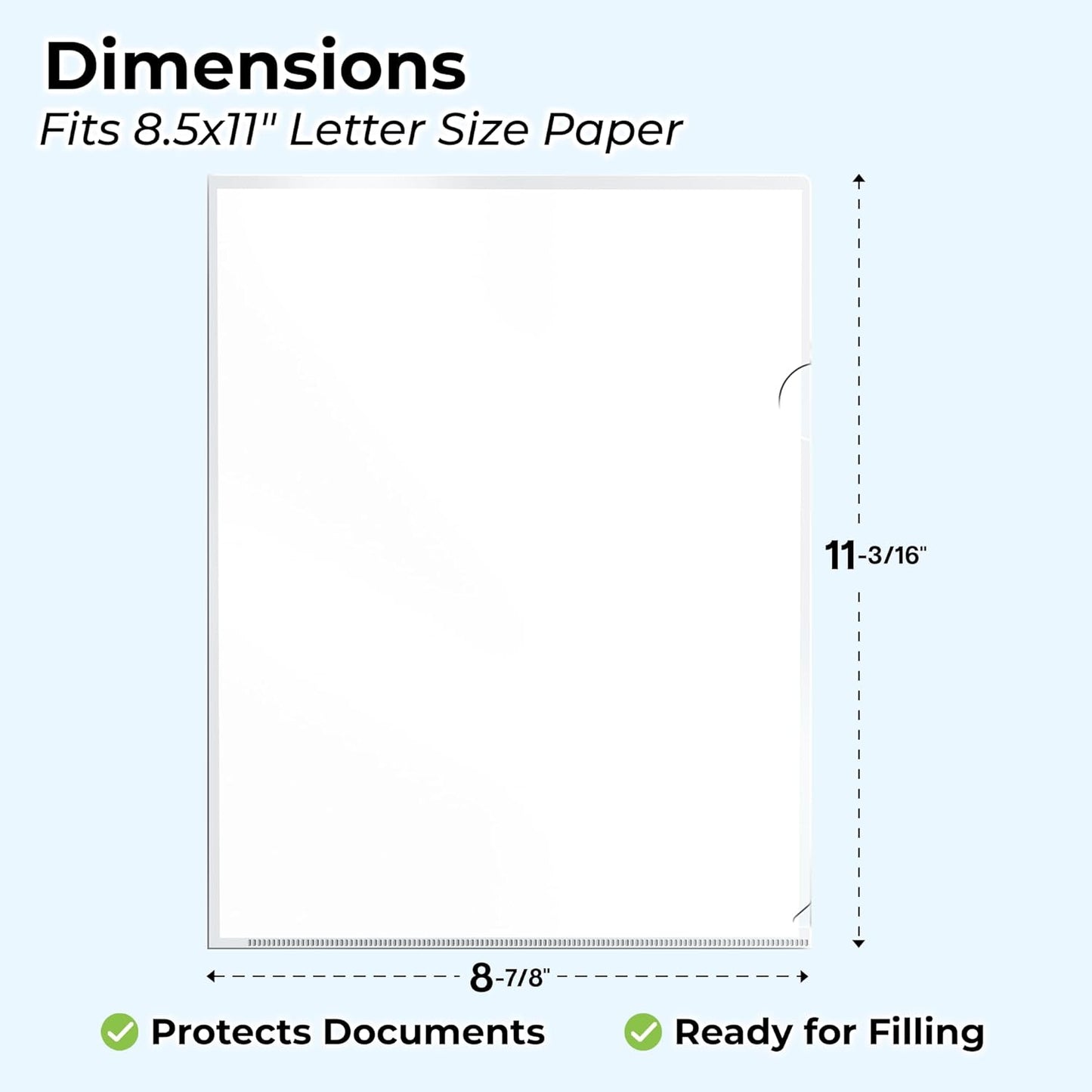 Dunwell Clear Folders for Documents, Plastic 8.5x11 File Sleeves for Document Protection, Filing, Storage, Organization (6 Pack) Transparent Folders with Pockets, Durable Letter Size Document Holder