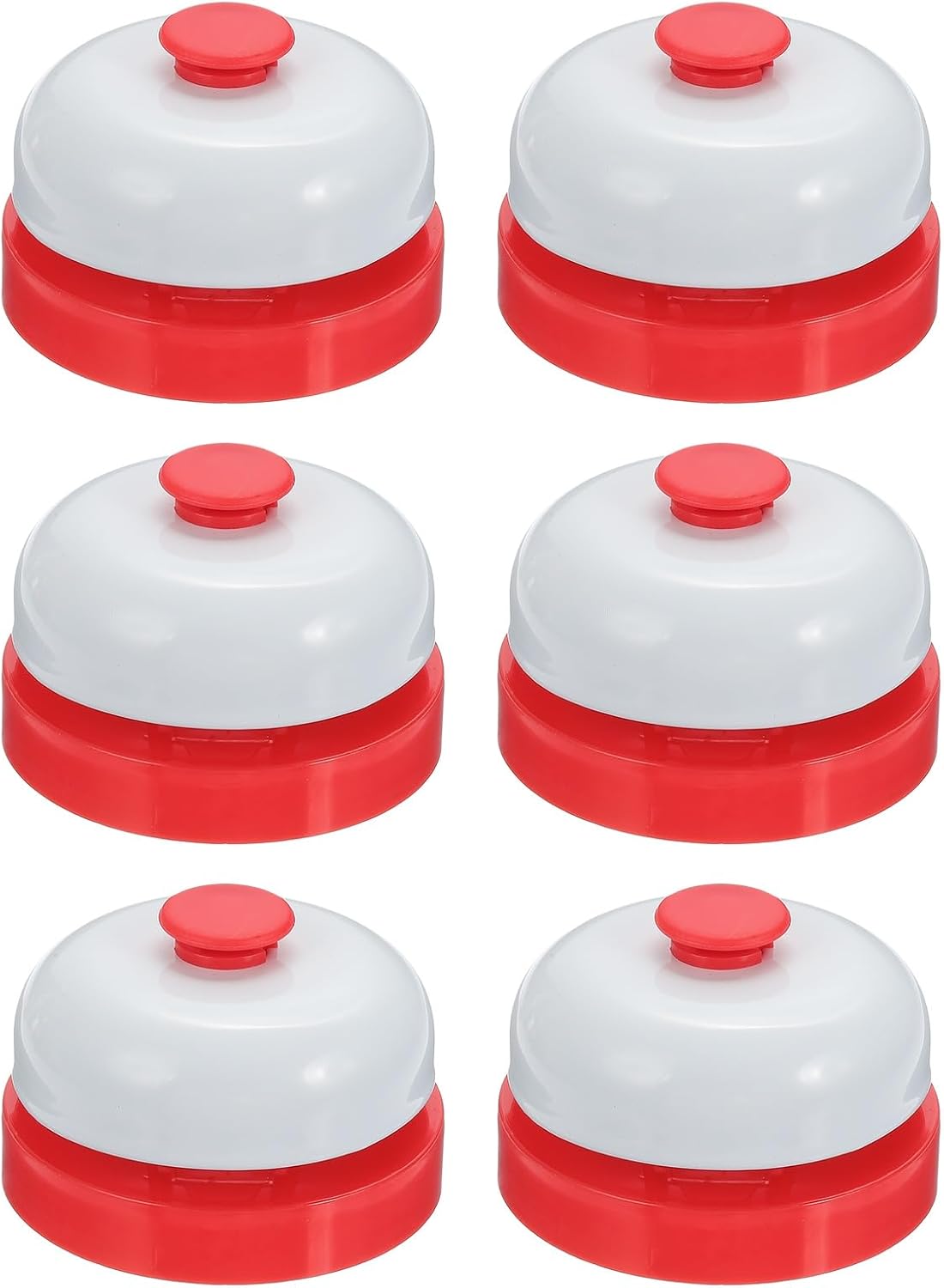PATIKIL 6 Pcs Desk Call Bell 2.5" Dia with Metal Anti-Rust Construction Red/White