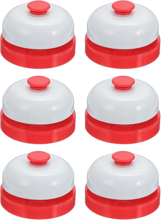 PATIKIL 6 Pcs Desk Call Bell 2.5" Dia with Metal Anti-Rust Construction Red/White