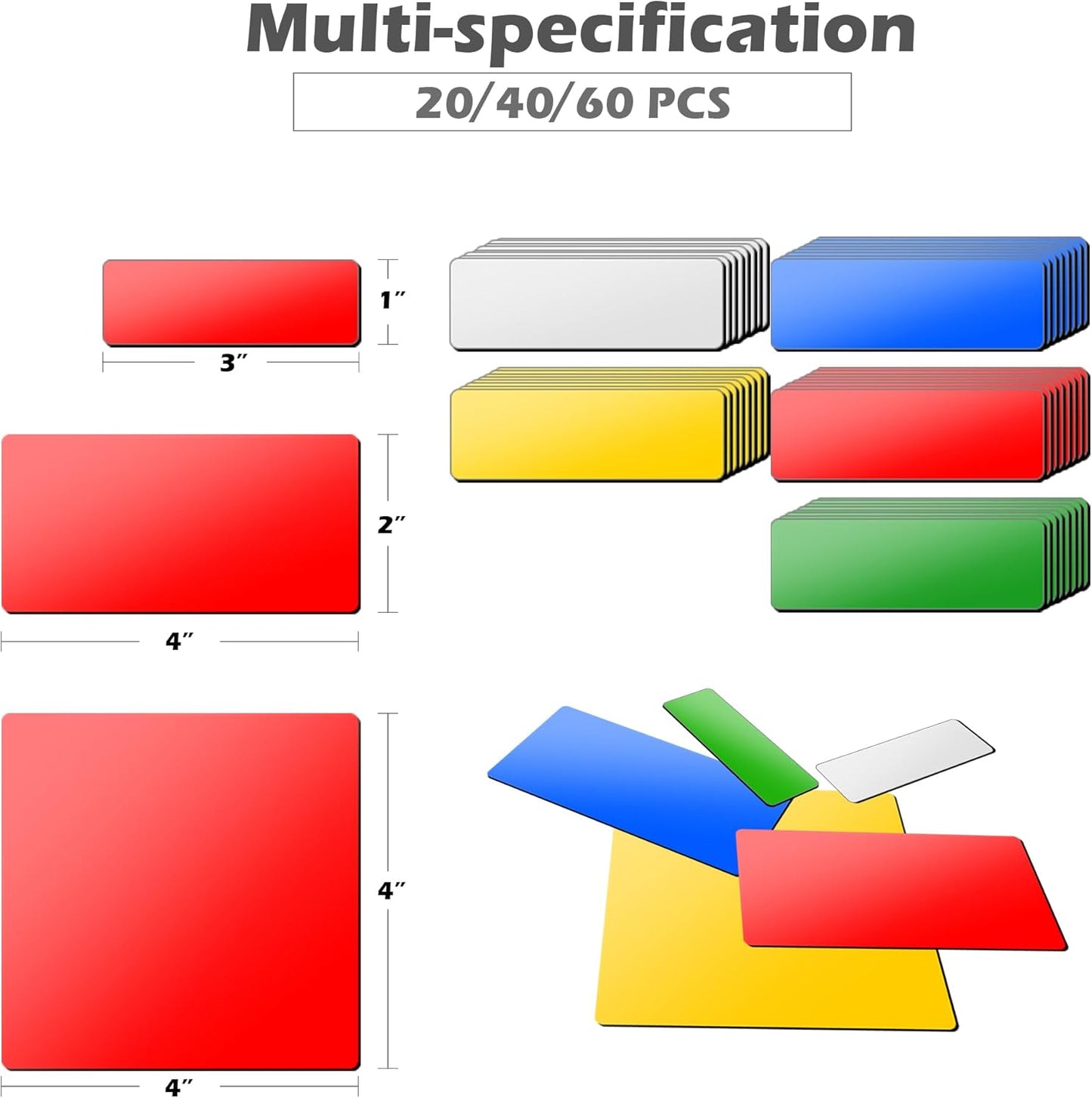 Realth Dry Erase Magnetic Labels Green (1'' × 3'' 60 Pcs),Blank Magnets for Whiteboard, Washable Reusable Magnetic Sheets for Classroom Fridge Office, Name Tags for Teachers Students