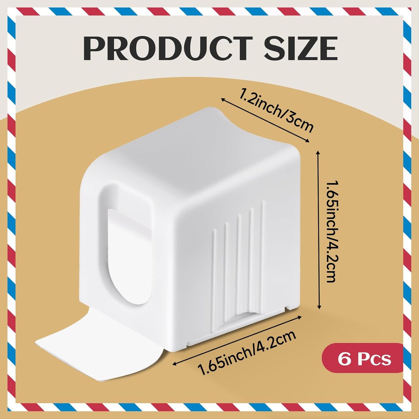 Maitys 6 Pcs Postage Stamp Dispenser for a Roll of 100 Stamps Lightweight Plastic Stamp Roll Holder for 100 Holder Organizer Forever Stamps Mailing Desk Table Home and Office Supplies(White)