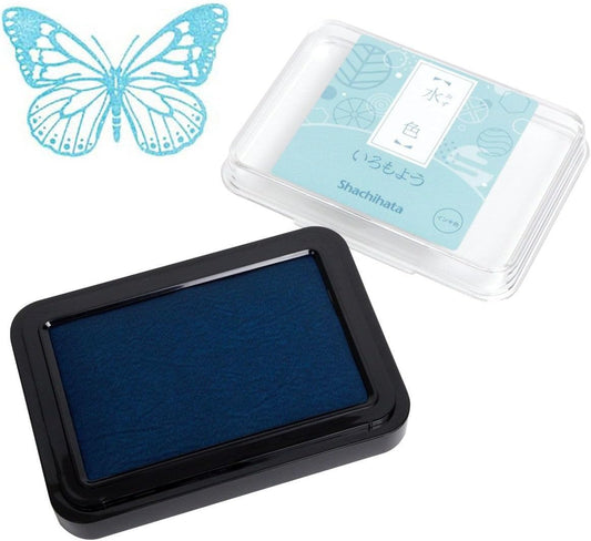 IROMOYO Stamp PAD, Traditional Japanese Ink Colour, Oil-Based Ink pad - Pale Blue