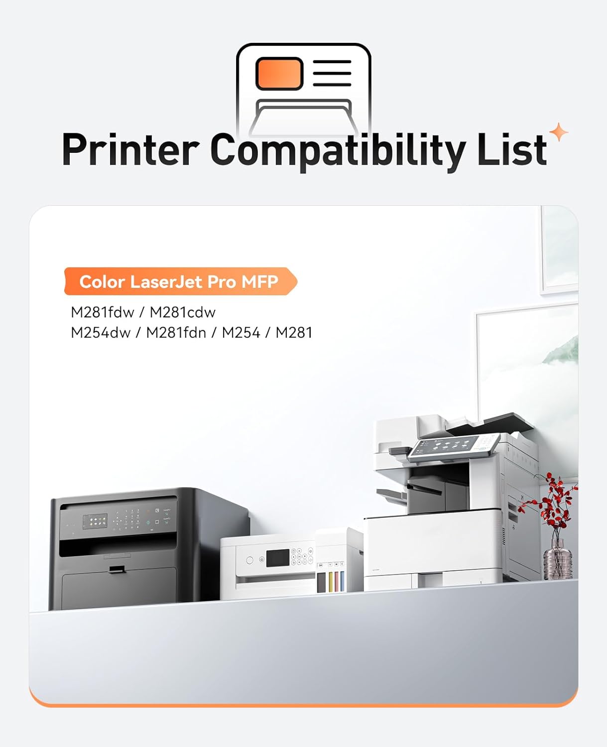 202A Toner Cartridge set 4-Pack Replacement for HP 202A 202X CF500A CF501A CF502A CF503A Compatible with HP Color LaserJet Pro MFP M281cdw M281fdw M254dw M254dn M254nw M281fdn M280nw M254 M281 Printer