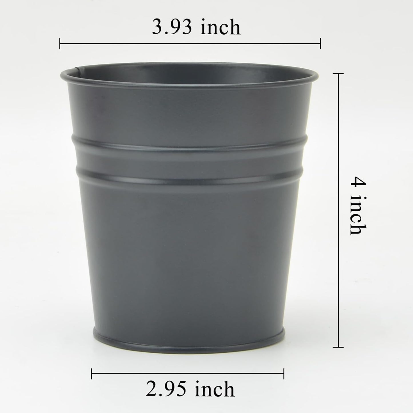 Pen Holder Cup For Desk Pencil Holder Metal Marker Pen Organizer Storage Small Tinplate Flower Pot Succulent Bucket Planters for Office Home - 2 Pack (Black)