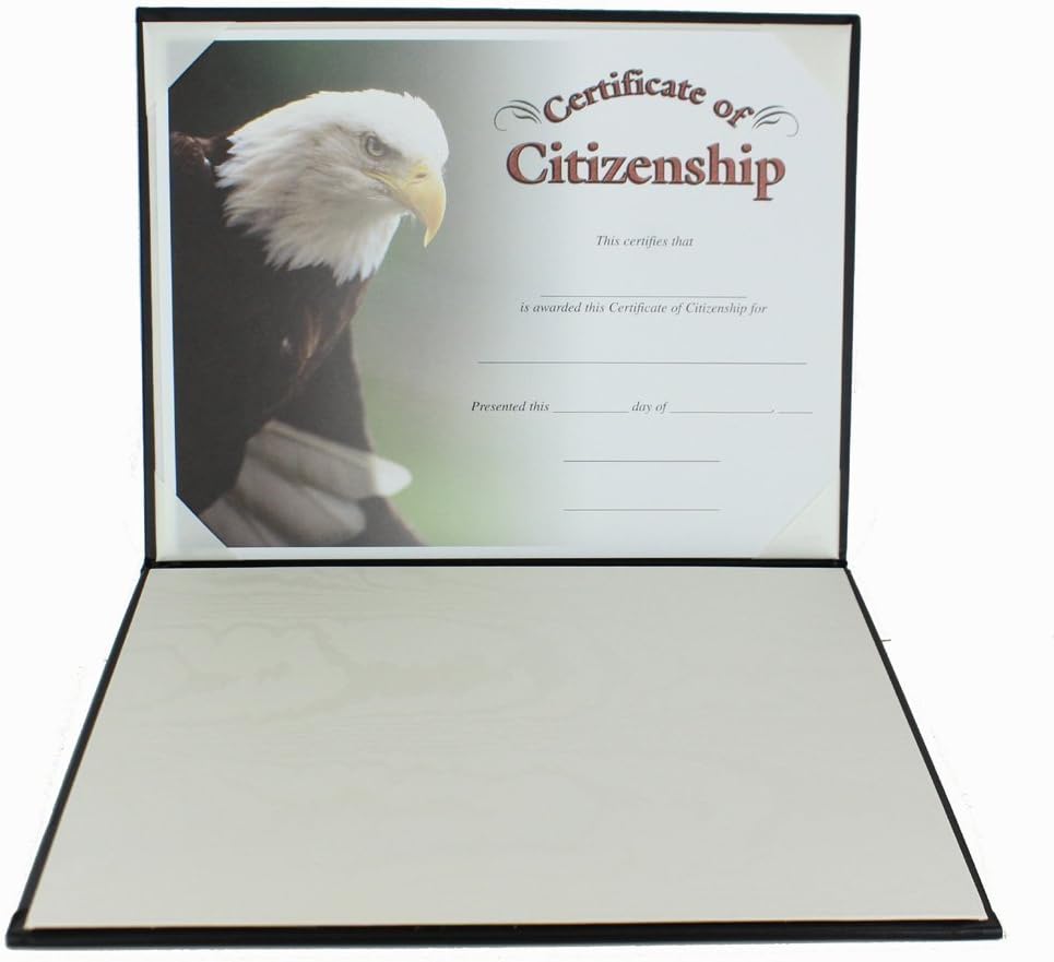 SHOP AWARDS AND GIFTS 8. 5” x 11” Padded Certificate Holder with Acetate Cover, Folder for Diploma, Degree, Documents, Awards, Blue, Personalized