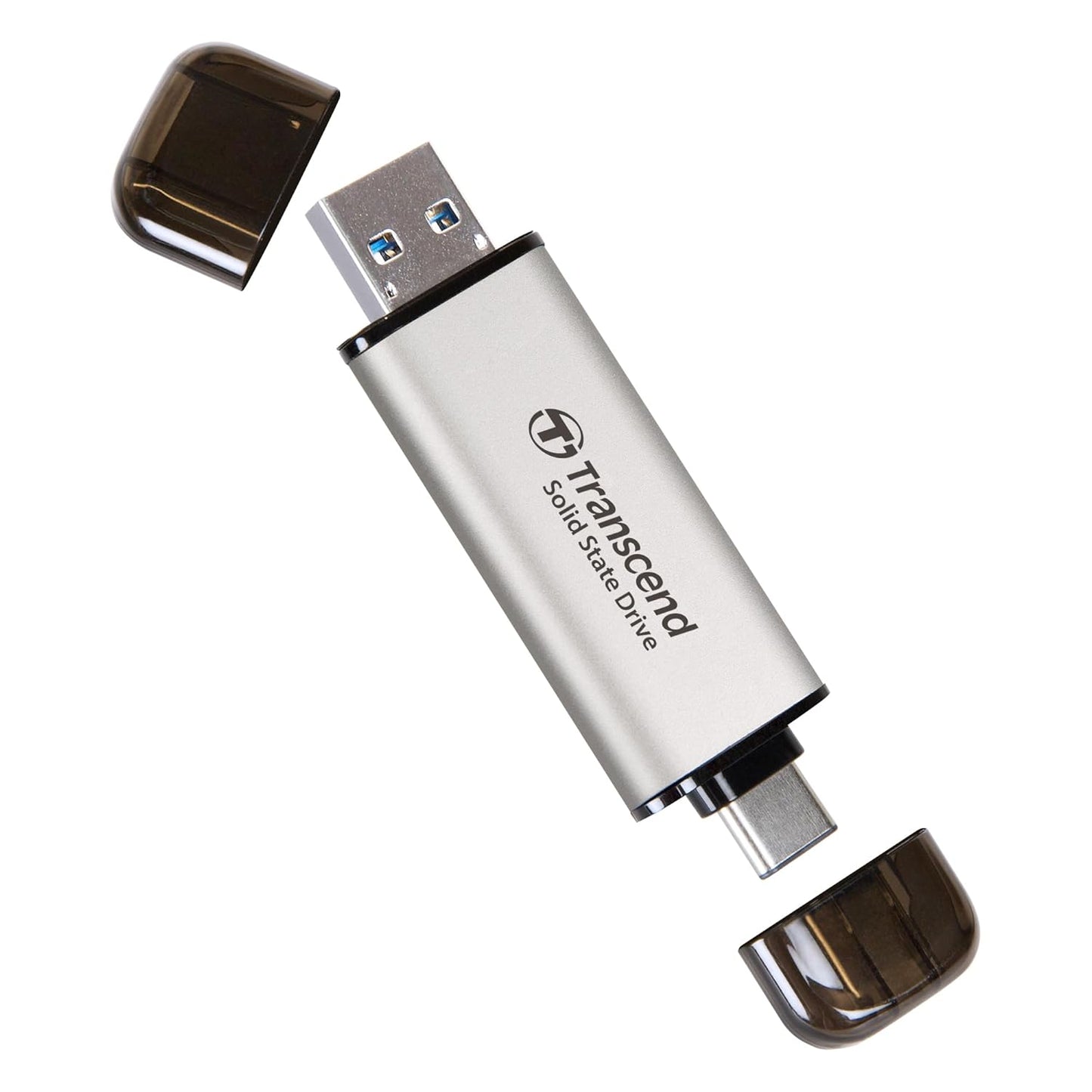 Transcend 1TB External SSD, Up to 1,050MB/s, USB 3.2 Gen 2 Portable SSD, 2-in-1 Type C &Type A, USB Hard Drive for Steam Deck, ROG Ally, MSI Claw, Windows&Mac, iPhone&iPad, Android, PS5&Xbox, Smart TV