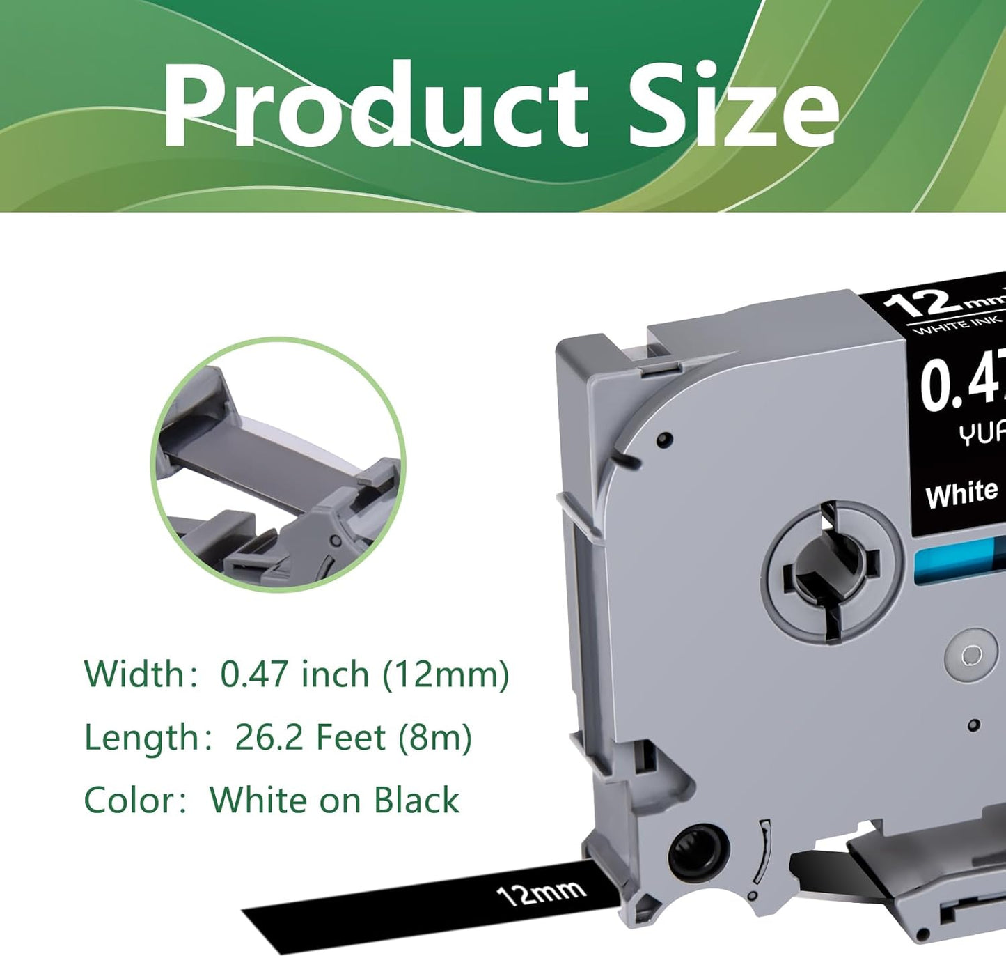 TZe-345 18mm TZe TZ Black Label Tape Compatible with Brother P Touch Label Maker Tape TZ-345 TZe345 TZ345 Label Tape 18mm 0.7 Laminated White on Black for PTD400 PTD410 PTD600, 3-Pack