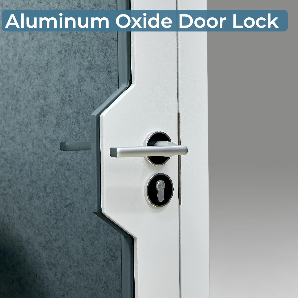 Solo Office Pod, Sound Pod, Mobile Office Pod Booth, SoundProof Booth for Office, Privacy pod, Mobile Roller with Desk, LED Light, Centrifugal Fans and AC USB Ports - White/Smoked Glass