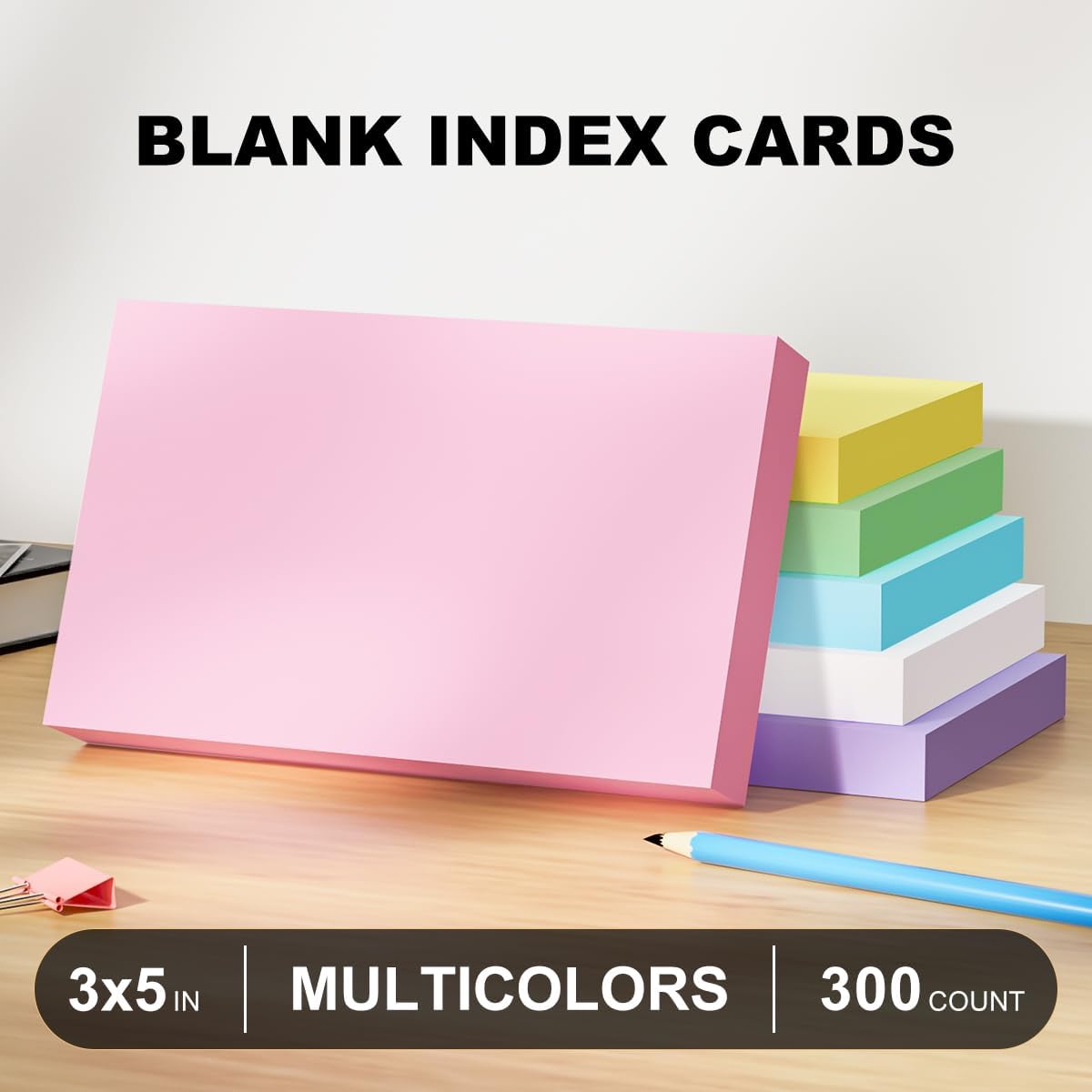 300 Count Blank Index Cards 3x5 Notecards Flashcards for Studying Colorful Flash Cards Blank 3 by 5 Neon unlined Index Cards Bulk Small Cute Cards Pretty Study Flashcards 3 x 5 Note Cards 6 Pack of 50
