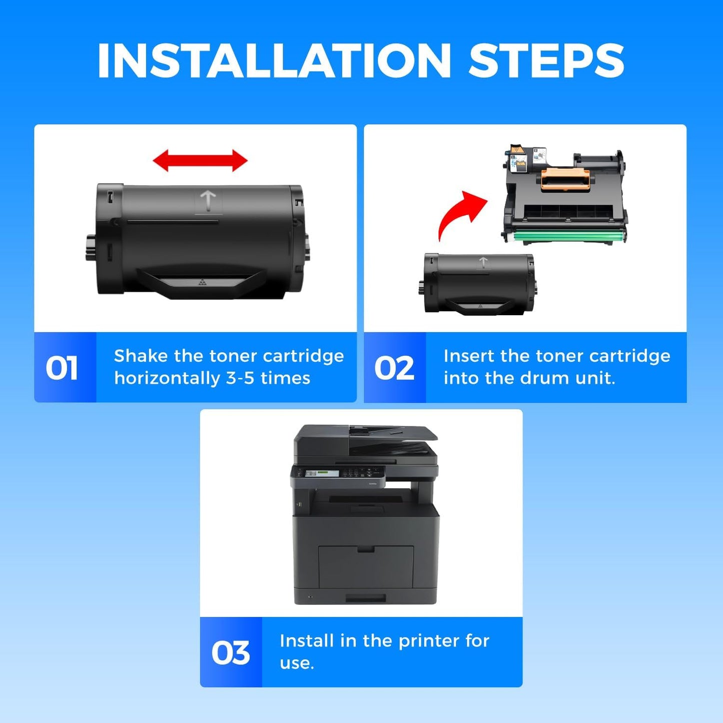 KingKJ H815 S2810 Black Toner Cartridge 2-Pack High Yield Replacement for Dell 593-BBMF 593-BBML Toner Cartridges Compatible with Dell H815 S2810dn H815dw S2815dn Laser Printer Ink All-in-One Copier