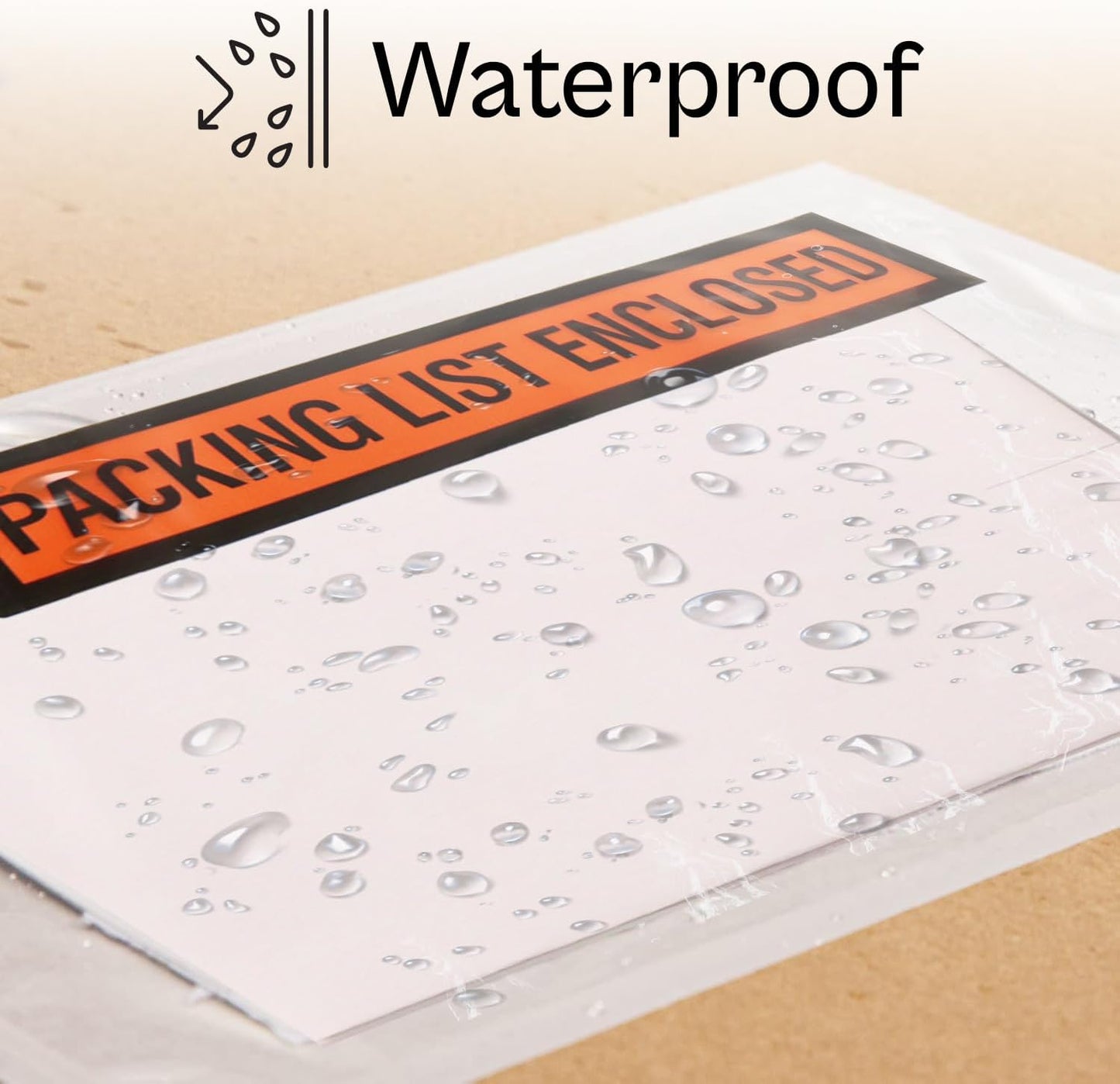 PSBM Packing List Enclosed Envelope Panel Face Back Side Load 4.5" x 6" 1000 Pcs Printing Pouch Envelope Bag for Invoice Packing Slip, Written in Orange/Black