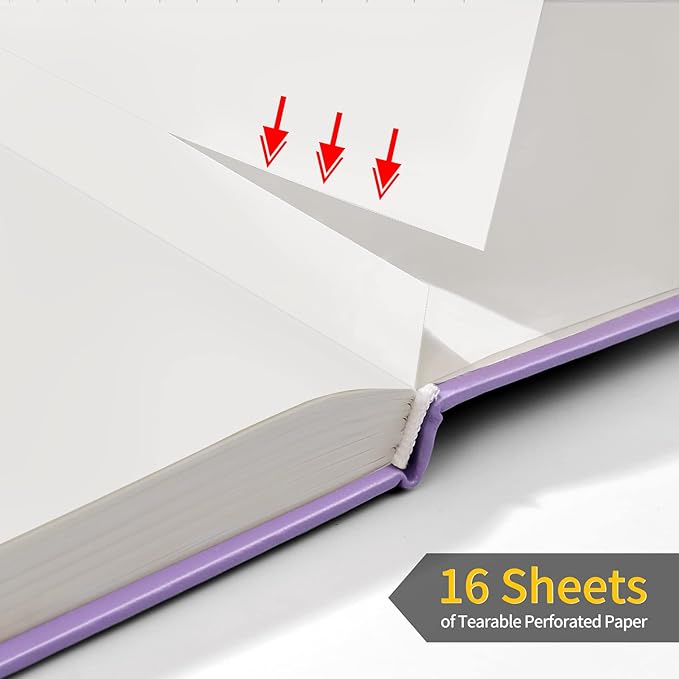 Annecy Blank Journal Notebook, Medium 5.5x 8.25, 160 Pages 100GSM Writing Paper, A5 Purple Faux Leather Cover with Pen Loop