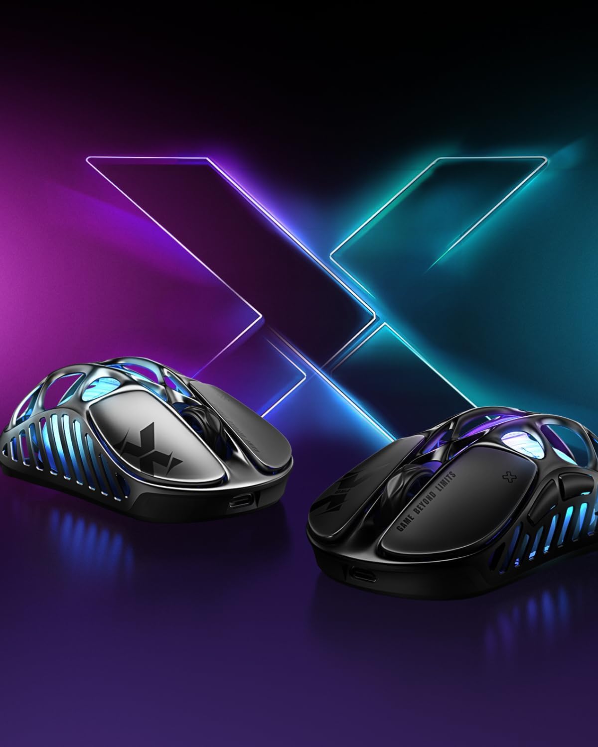 GravaStar Mercury X Wireless Gaming Mouse – 32,000 DPI PAW 3950 Sensor, 1000Hz Polling Rate, Only 49g, Magnesium Alloy Hollow Frame, RGB Lighting, 5 Programmable Buttons