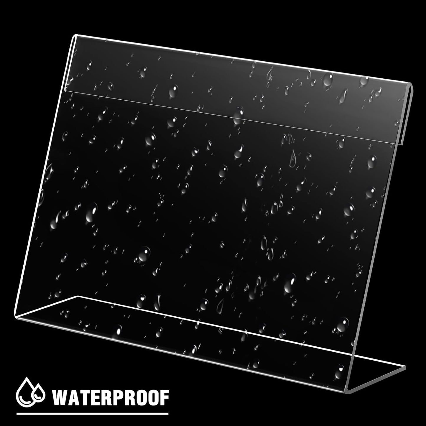 Vicenpal 6 Pcs 7x5 Inch Clear Acrylic Sign Holder Plastic L-shape Vertical Menu Stand, Picture Photo Frames, Table Paper Holder, Flyer Sign Display Stand for Restaurants, Store, Office, Wedding