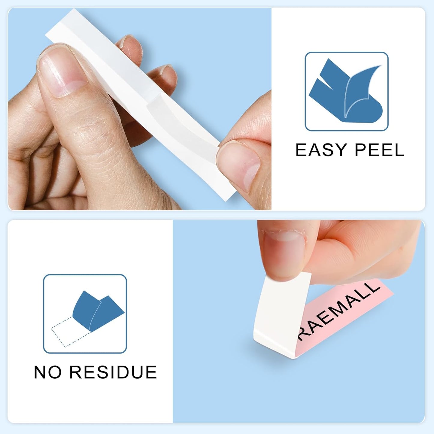 Compatible with Brother P Touch Colored Label Tape TZe 131 231 MQ531 MQP35 MQE35 Pastel Label Maker Tape Made for Brother P-Touch PT-D210 PT-D220 Label Maker, Clear/White/Purple/Pink/Blue