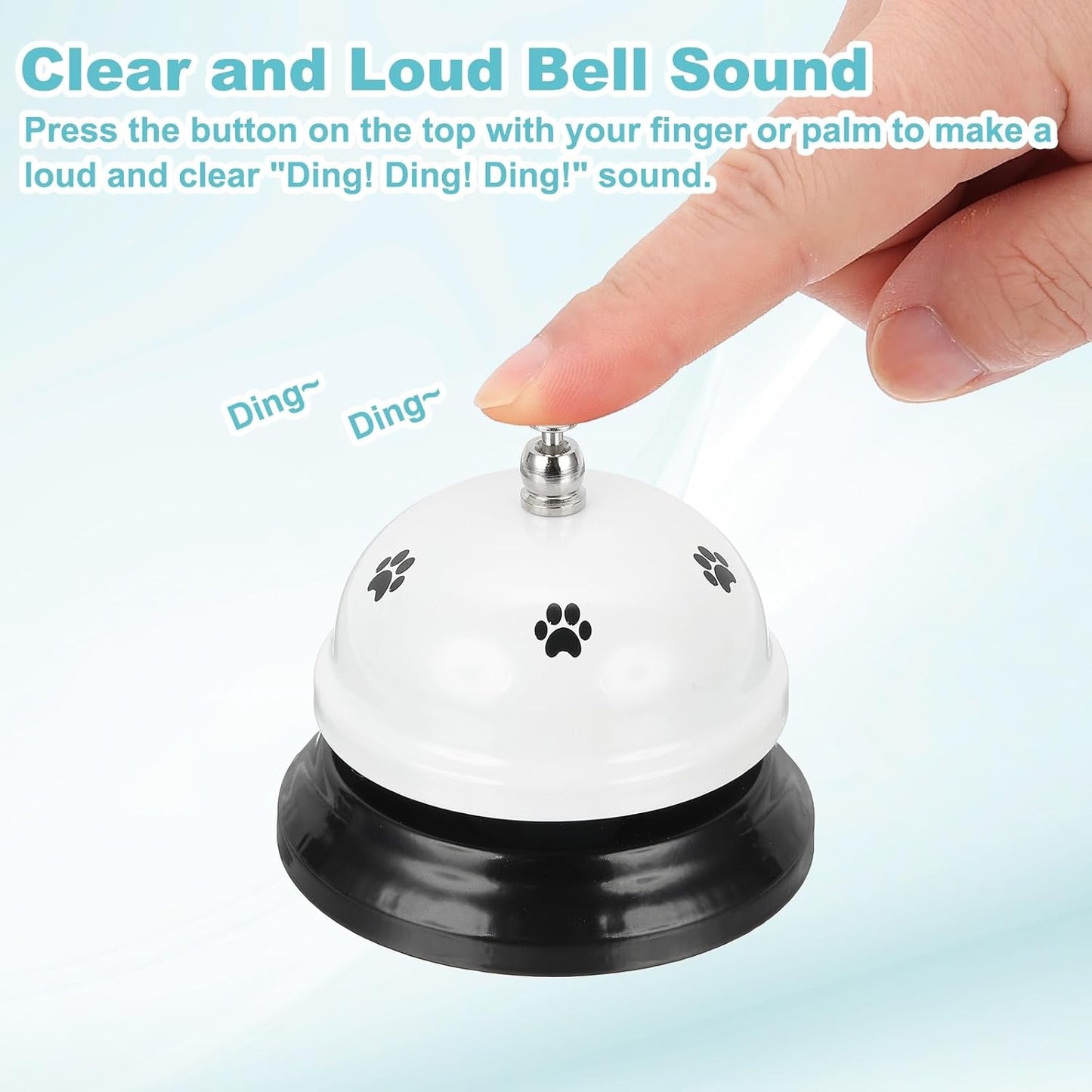 uxcell Desk Service Call Bell, 2.95 Inch Metal Dinner Service Bell Ring for Hotel Restaurant Reception Area and Wedding Party Events, White