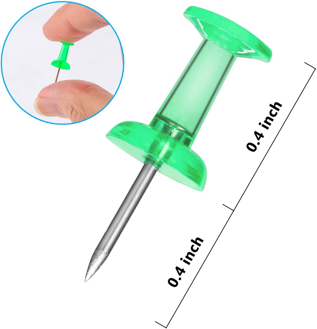 Yalis Push Pins Color Thumb Tacks 600-Count Standard Pins Steel Point and Colored Plastic Head, 12 Assorted Colors