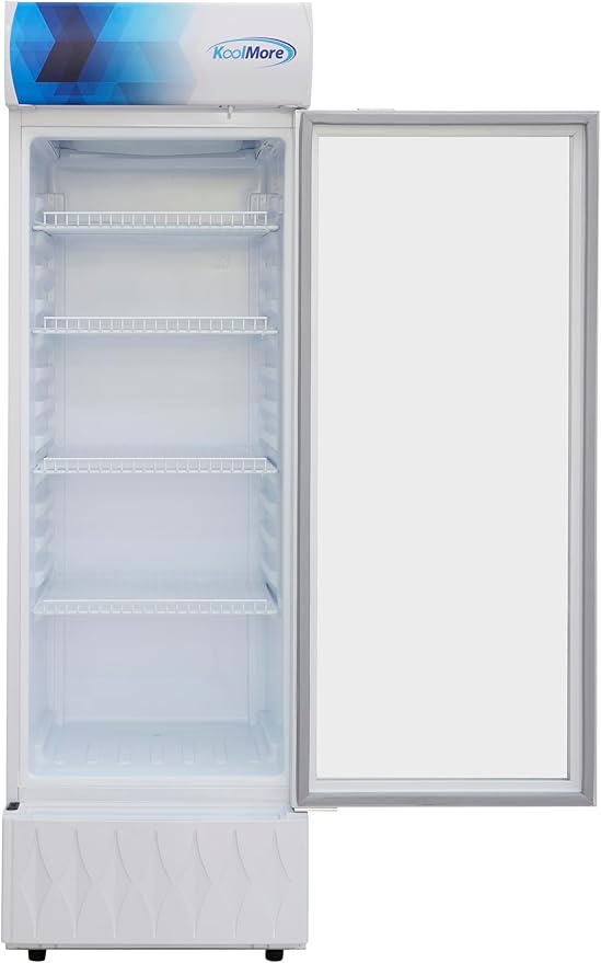 KoolMore KM-MDR-9CPWH 22 in. One-Door Commercial Merchandiser Refrigerator in White, 9 cu. ft. ETL Listed for Safety and Sanitation