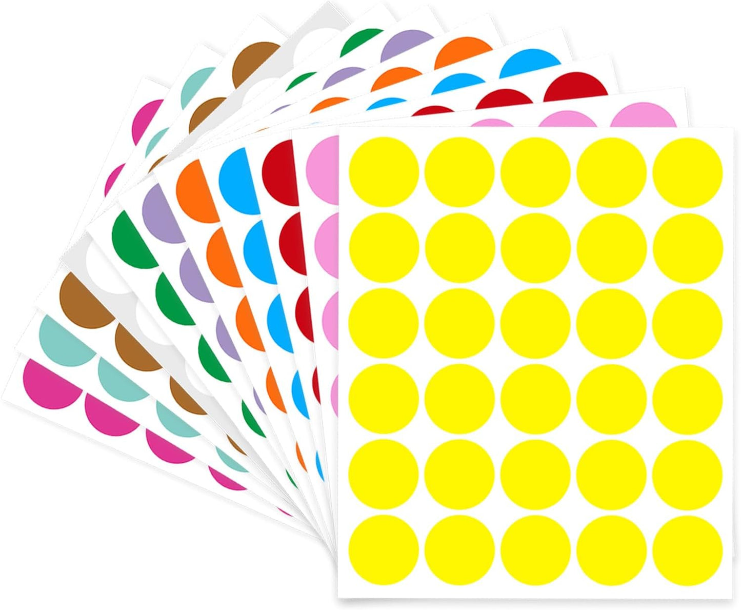 0.75 Inch Removable Color Code Dot Sticker Round Labels,Garage Sale Stickers Price Tags Label Blank Yard Sale Circle Dot Stickers Removable Writable Not Blurry (1650 Pack,11 Colors)