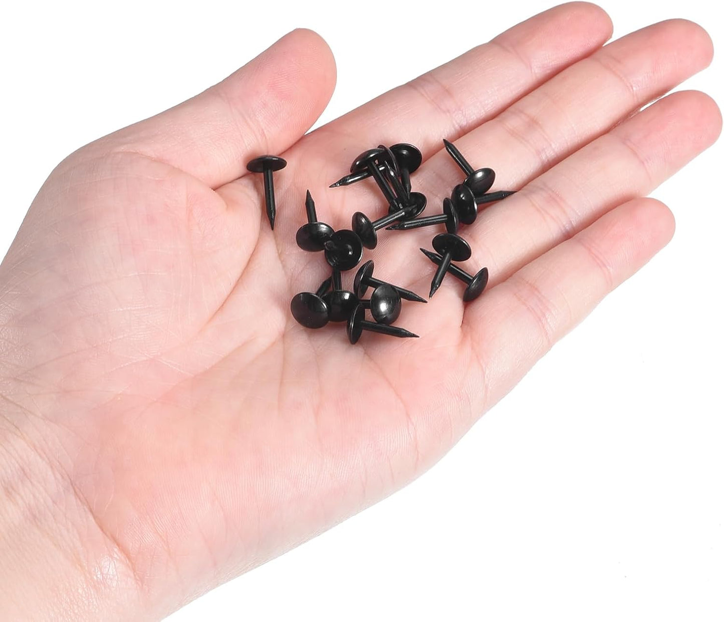 uxcell Upholstery Tacks Nail Pins Furniture, 150Pcs 7x13mm Thumb Tack Pins Assortment Kit Carbon Steel for Home Sofa DIY Decorative Nail Heads Nails, Black