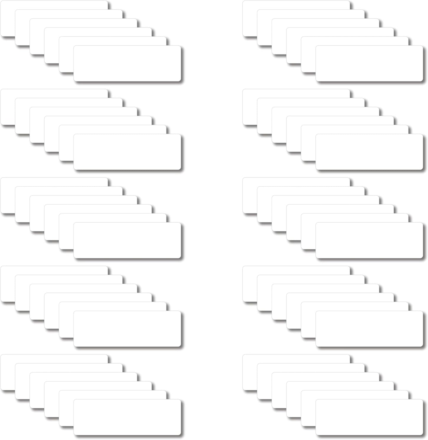 Magnetic Dry Erase Magnets Labels 3x1 inches, Reusable Name Tags, Organizing Schedules in Office/Classroom. Work on Fridge/White Board (White 60Pcs)