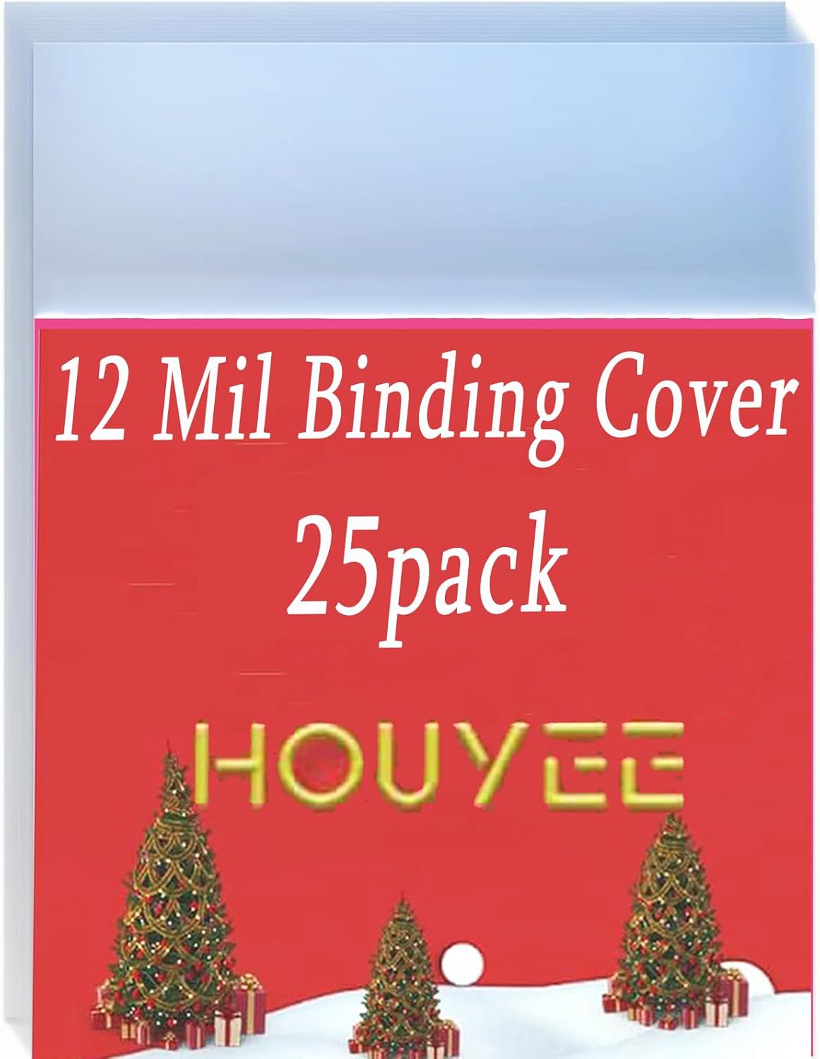 HOUYEE 25 Pack 12 Mil PVC Binding Presentation Covers,Clear Report Covers, Letter Size, 8.5x11 Inches