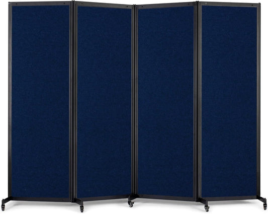 Room Partition,Office Divider,Portable Commercial Screen Dividers,Privacy Partition Separator,Classroom School Dividers,8'5"L* 6'7"H,4 Panel,Blue