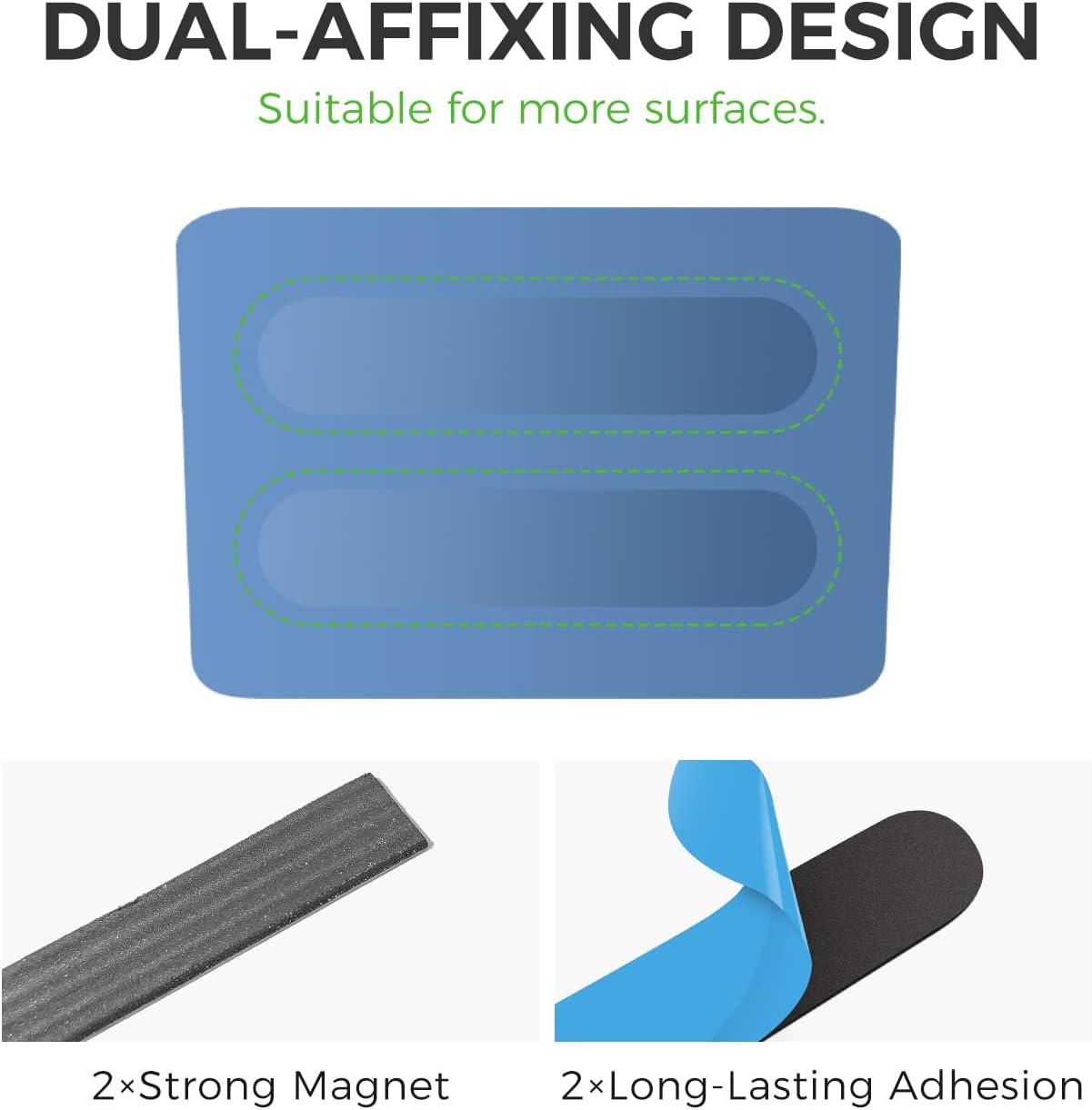 loukin Magnetic Marker Holder, Dry Erase Marker Holder, Remote Control Holder, Magnetic Storage Organizer for Whiteboard or Refrigerators (Blue)