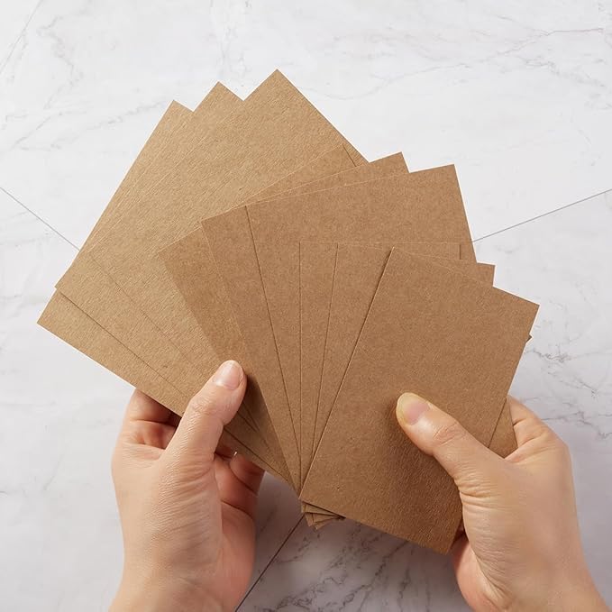 50 Sheets Blank Cardstock Paper 250 GSM Thick Heavy Cards Stock for DIY Art Projects, Card Making, Postcards, Greeting Cards, Birthday Party, Wedding Invitation (Brown, 3x5 inches)