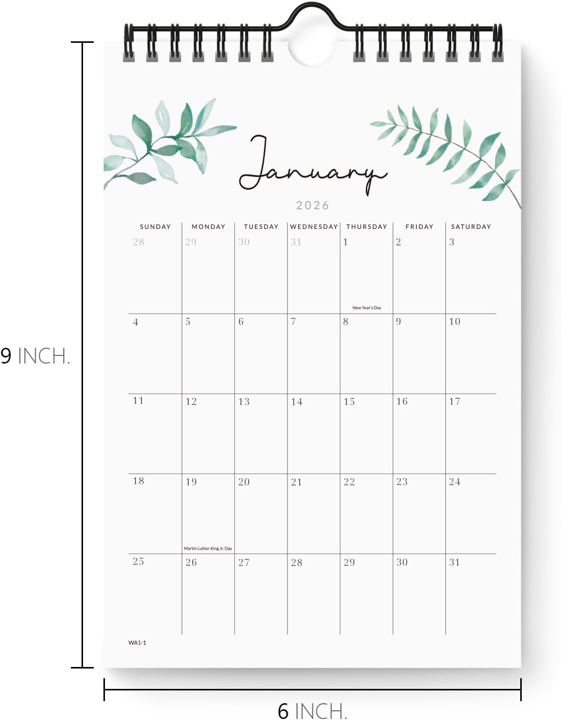 Jotsome Small Calendar 2025-2026, Mini Calendar From Now to December 2026 6"x9", Aesthetic Calendar Wall Decoration in Home and Office for Easy Organizing