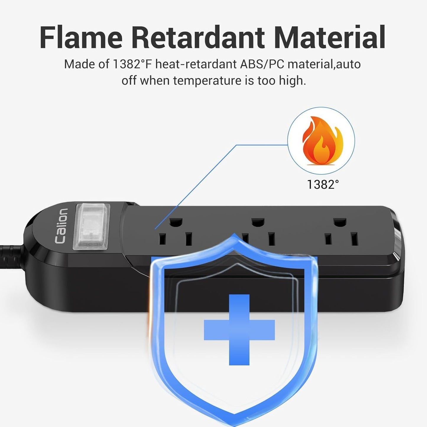 IPX6 Outdoor Power Strip Weatherproof, Waterproof Surge Protector with 3 Wide Outlet 10FT Long Extension Cord, Wall Mountable for Outside Decorations and More UL Listed(Black)