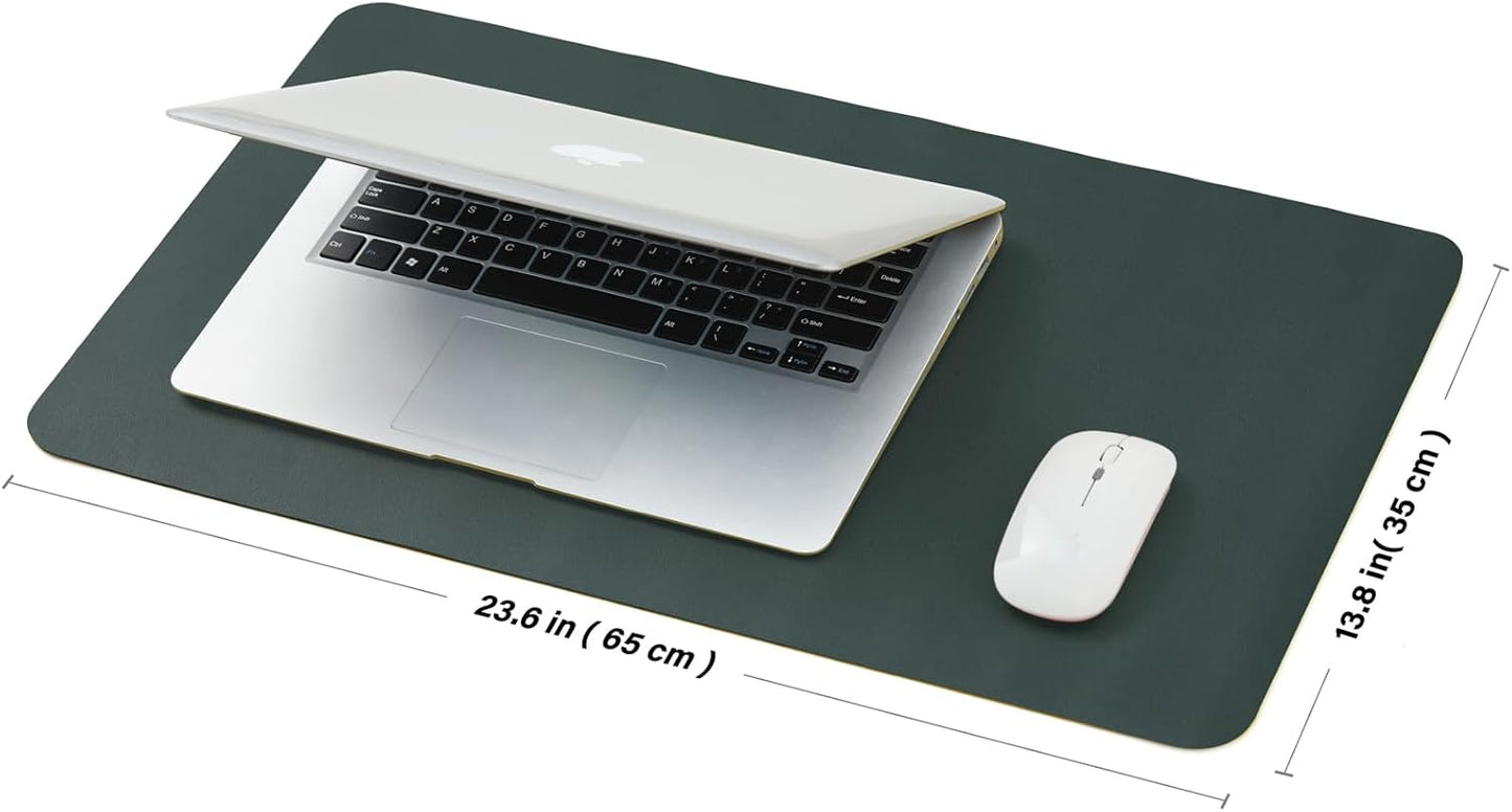 Cork Desk Mat - Small Dual-Sided Desk Pad for Office and Home - Desk Organization and Accessories - Ideal for Large Mouse Pad and Small Desk Mats on Top of Desks(Dark Green,23.6"x 13.8")