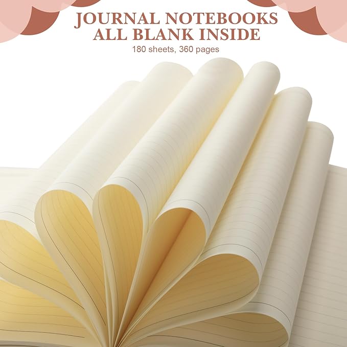 SATINIOR 5 Pack A4 Notebooks Large Journal 360 Pages Leather Softcover Hardcover Notebooks Thick Paper Lined Notepad for Office School Business Note Taking Writing, 8.5'' x 11''(Brown)