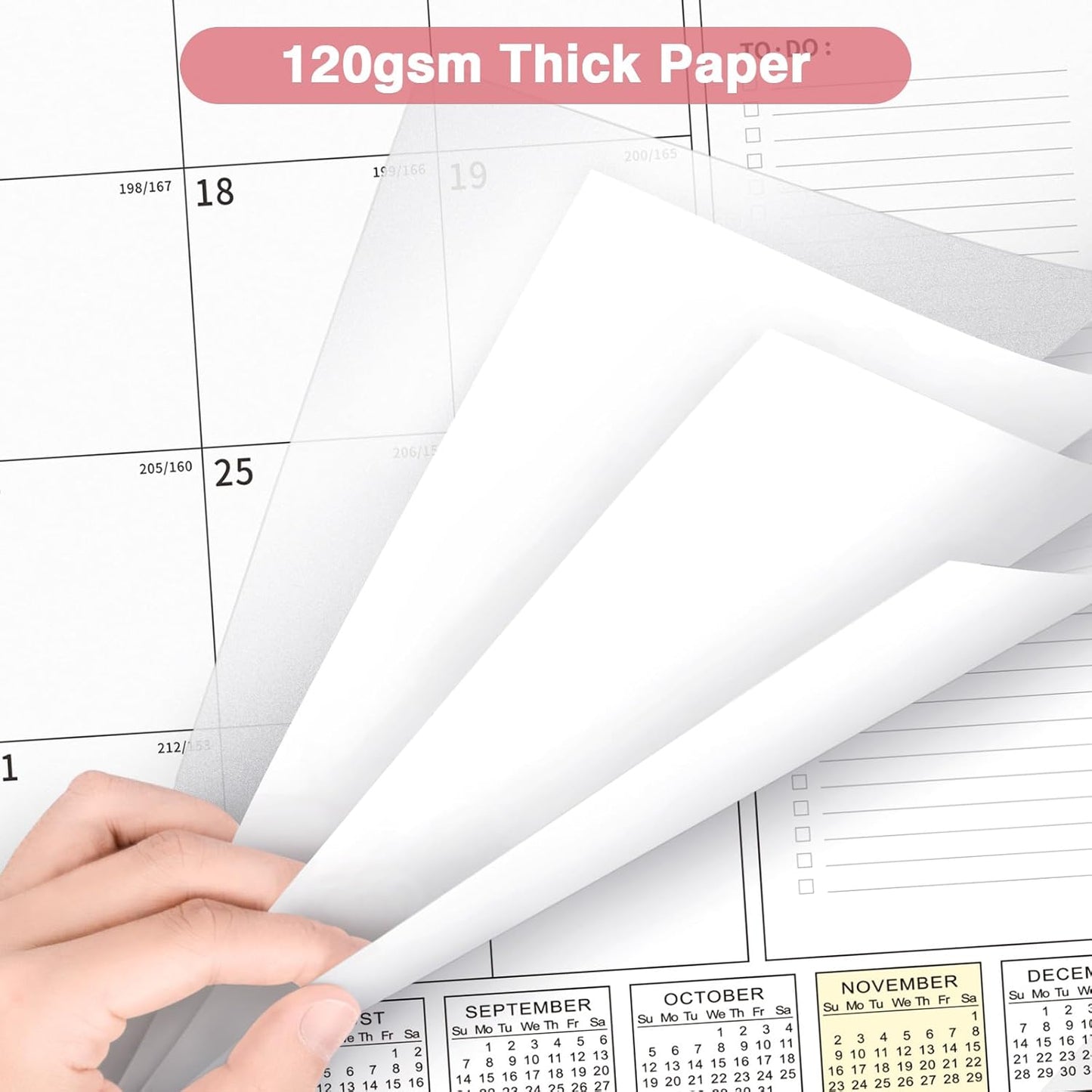Ospelelf Desk Calendar 2025-2026 Large 22'' x 17'' Calendar 2025 Monthly Desktop Calendar, 18 Month Calendar, Use July 2025 - Dec 2026, Multicolor