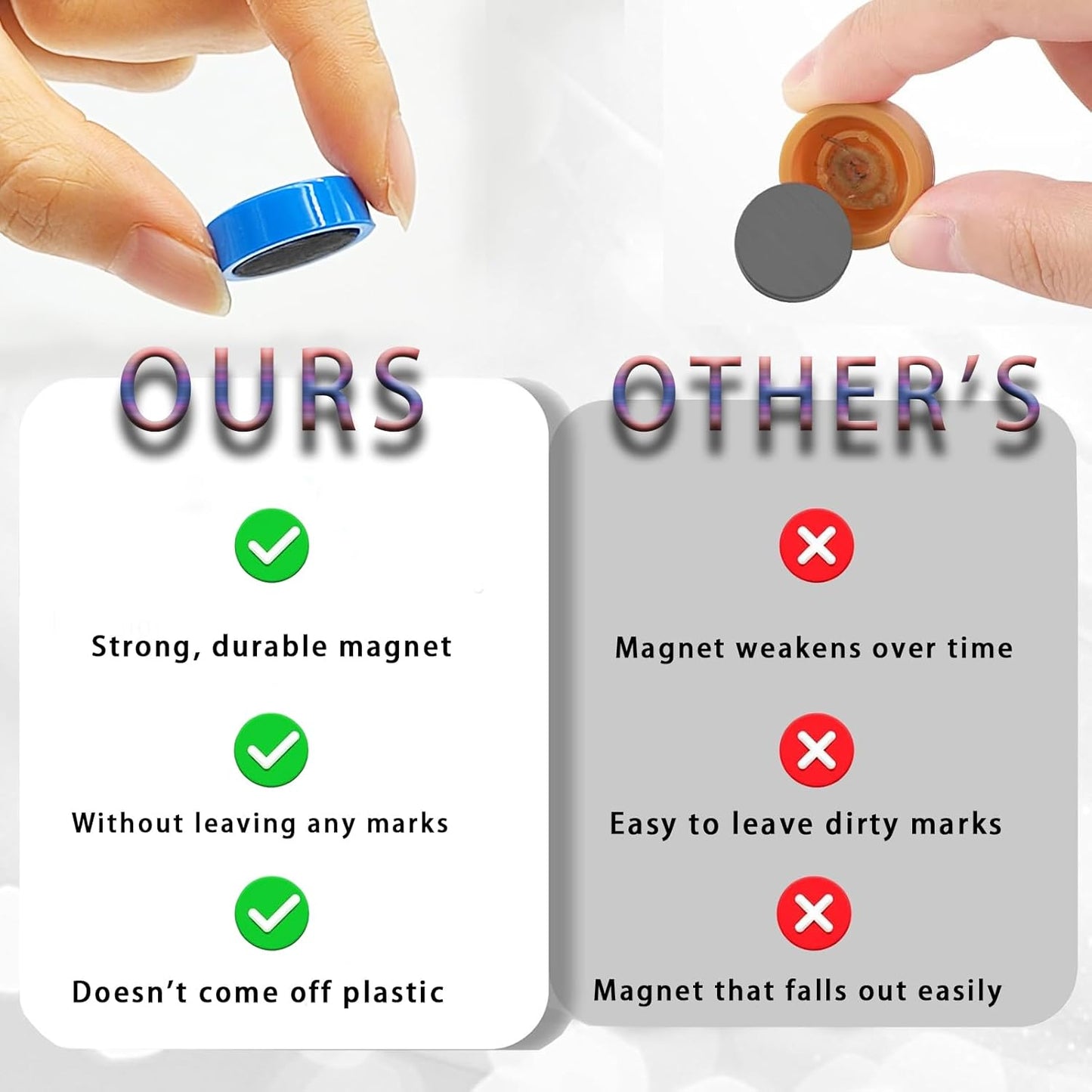 ZDZBLX Fridge Magnets, 20 Pcs Strong Small Refrigerator Magnets for Whiteboard, Heavy Duty Mini Cute Round Magnets for Fridge, Locker, Kitchen, Office, Blue